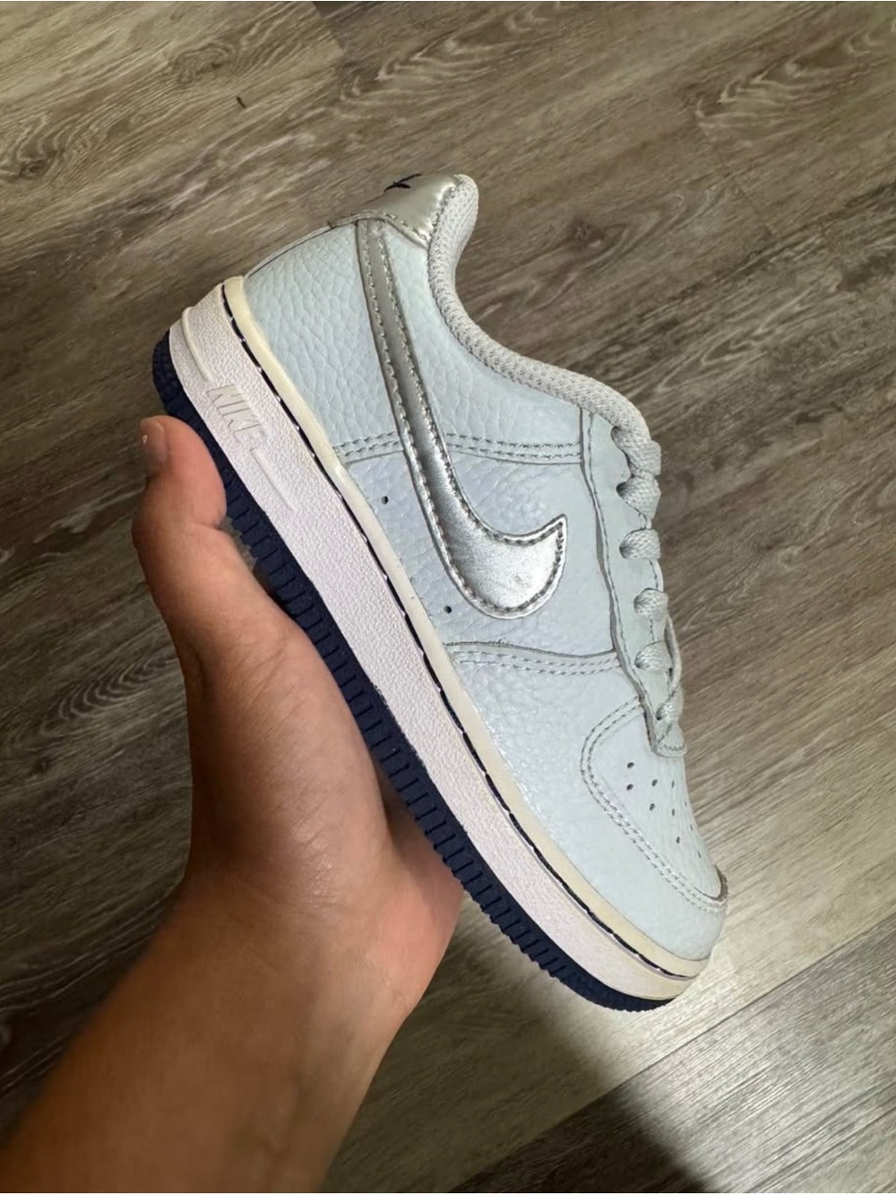 AF 1s Pure Platinum Barley Grape